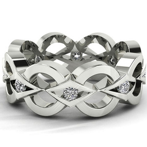 Anello da Donna Traforato con Zirconia Cubica, Stile Semplice e alla Moda, Gioiello per Fidanzamento - Product Image 3