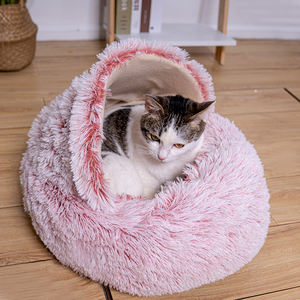 Cama de felpa suave y cálida para gato, con cubierta, fabricante al por mayor - Product Image 6