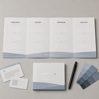 Brochure personnalisée à 4 panneaux pliés en accordéon pour agences DTC e-commerce, en carton épais, avec vernis sélectif UV, pour la conversion de prospects et le marketing