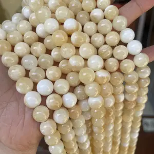 4mm 6mm 8mm 10mm 12mm perle di pietra naturale persiana giallo giada sfuse perle di pietra per la fabbricazione del braccialetto