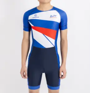 Trisuit Dblue OEM New 1 Piece Cycling Jersey Cycle Kit Bike Triathlon Cycling Skin Suit Trisuit Short Sleeves Triathlon Suit