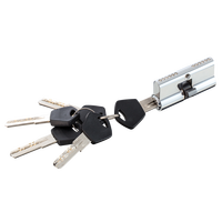 Placa cromada de perfil europeo, llave de ordenador plana de latón macizo completo, 60MM, 17*33*10mm, cerradura de puerta de aluminio, cilindro de llave plana