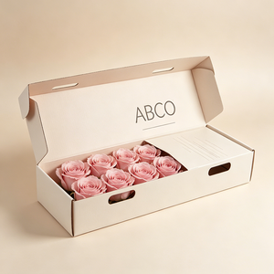 Scatola per Fiori Rettangolare Personalizzata, Riciclabile, Biodegradabile, Ecologica, con Laminazione Opaca, Rivestimento in Spugna, Cartone Grigio per Imballaggio e Spedizione - Product Image 1