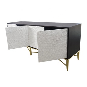 Armadio Da <span class=keywords><strong>Cucina</strong></span> moderna di Disegno Intarsiato Guscio di Colore Bianco con Gambe In Acciaio Inox Armadio - Product Image 3