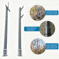 Poteau électrique composite en fibre de verre isolé pour ligne de transmission d'énergie