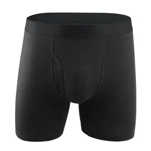 Boxer tóm tắt Mens đồ lót cotton thoải mái Flex phù hợp với siêu mềm cotton căng dài chân boxer tóm tắt