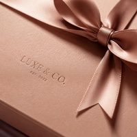 Caja Rígida con Tapa Abatible en Oro Rosa Personalizada, Caja de Regalo Cuadrada, Caja de Embalaje para Regalos, Superficie Lisa con Textura Mate, Caja de Regalo de Lujo
