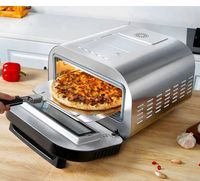 Four à pizza et friteuse à air 2-en-1 programmable électrique Turbo-Bake 12 pouces pour usage domestique