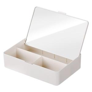 <b>Makeup</b> Organizer With Mirror And <b>Drawers</b> For Desktop Storage White Color - Product Image 4