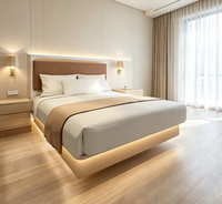 Ensemble de meubles de chambre à coucher haut de gamme pour hôtel, lit California King Size, matériau écologique E1, style moderne minimaliste, sur mesure