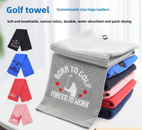 Serviette de golf en microfibre personnalisable avec logo, motif gaufré, séchage rapide, multicolore, motif ananas, anti-humidité, pour le sport
