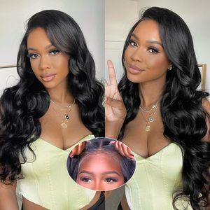 Perruques sans colle en cheveux humains, Lace Front brésilien lisse, perruque avec closure 5x5, prête à porter, pré-coupée et pré-épilée - Product Image 3