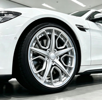Nouvelles jantes forgées multi-rayons 2 pièces sur mesure, finition argentée polie, 5 trous, compatibles Porsche Audi, en alliage d'aluminium pour véhicules de tourisme