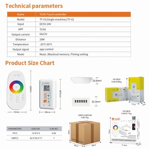 Tuya ตัวควบคุม LED RGB Alexa สวิตช์หรี่ไฟอัจฉริยะ5-24V 12V 144W rb/rbgw แถบ Google Home ควบคุมด้วยเสียง WiFi รีโมทคอนโทรล3 - Product Image 3