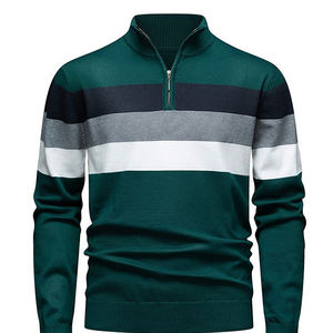 Nouveauté Pull en maille pour homme à col montant, coupe ajustée, tendance, décontracté, pull en maille à col montant tendance pour homme - Product Image 2