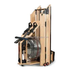 Máquina de remo de agua plegable, equipo de gimnasio de Fitness, calidad plegable, de Cardio de madera Real