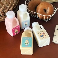 Bouteille de boisson vide en PET de 300ml 500ml en gros, bouchon inviolable pour jus, lait, café glacé