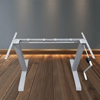 Bureau d'ordinateur ergonomique à manivelle manuelle de grande taille Design moderne avec cadre à hauteur réglable pour la maison et le bureau