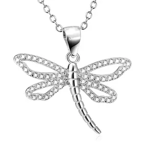 新趋势设计师珠宝水钻装饰手工金属猫头鹰蜻蜓空心吊坠礼品项链