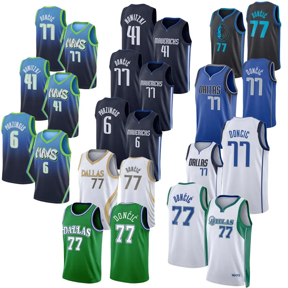 Luka Doncic Dallas Basketball Jerseys 6 Kristaps Porzingis 41 Dirk Nowitzki 2022 Stitched Classic USA Basketball City Edition