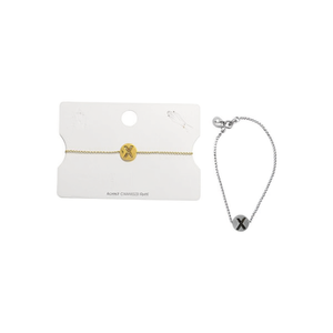 Bracciale in Acciaio Inossidabile con Ciondolo a Lettera X Monofacciale da 1 cm, Gioielli alla Moda - Product Image 2