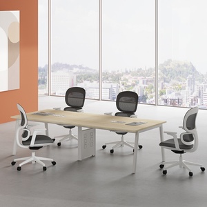Modern White Steel Wood Frame Luxury Meeting Desk Large Conference <b>Table</b> for <b>Office</b> School or Hotel-Furniture Wholesale - Product Image 1