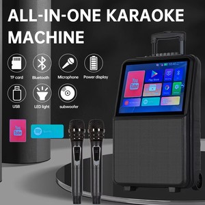Máquina de Karaoke Portátil Todo en Uno con Pantalla Táctil de 15.1 Pulgadas, Potencia Máxima de 120 W, Micrófonos Inalámbricos con Ruedas para Altavoz, para el Hogar y Exteriores - Product Image 2