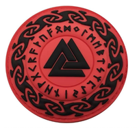 Patch PVC personnalisé Runes Nordiques Noir et Blanc Design Minimaliste avec fixation auto-agrippante pour Vêtements d'extérieur et Accessoires de Sac