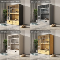 Vente chaude Cage à chat et maison pour animaux de compagnie en verre et bois de luxe écologique solide Villa grande toutes saisons