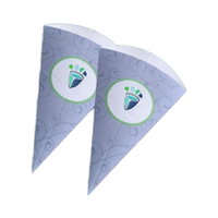 Vente en gros de boîtes à crêpes en papier personnalisées pour emporter, emballages alimentaires jetables, porte-cornets en papier