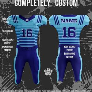 Uniforme de Fútbol Americano Personalizado Unisex para Adultos y Jóvenes con Rayas, Incluye Camiseta y Pantalones, Conjunto de Sublimación - Product Image 5
