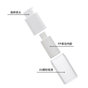 Botella Cuadrada Airless de 15ml 30ml 50ml con Tapa Giratoria, Material AB/ABS, Acabado Mate, Logotipo Personalizado para Envase de Suero para el Cuidado de la Piel y Crema Facial - Product Image 3