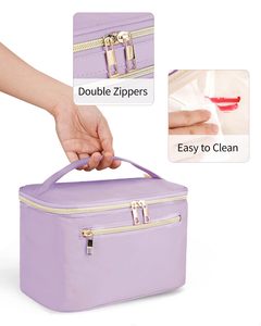 Bolsa de Cosméticos de Piel Sintética Impermeable Personalizada Royal Fair con Logotipo, Juego de Bolsas de Maquillaje Minimalistas, Organizador de Bolsas de Cuidado de la Piel con Divisores <span class=keywords><strong>para</strong></span> Viaje - Product Image 2
