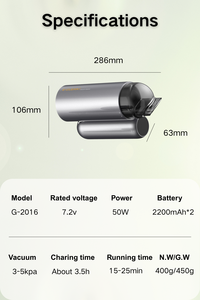 Small Vacuum <strong>Cleaner</strong> New Design 50W Foldable <strong>Mini</strong> Portable Handheld Wireless Car Vacuum <strong>Cleaner</strong> With LED Light - Product Image 4