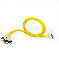 Cable de Conexión de Fibra Óptica Unionfiber FC a LC SM OS2 4/6/8/12 100m Multifibra, Tipo Fanout Plano