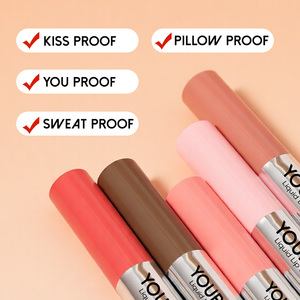 KissProof - Colorete Líquido y Bálsamo Labial 2 <span class=keywords><strong>en</strong></span> 1, Larga Duración, Pigmentado, 5 Colores, Vegano, No Testeado <span class=keywords><strong>en</strong></span> Animales, Aplicador de Esponja, Lápiz de Colorete Personalizado - Product Image 3