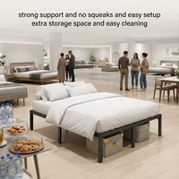 Meilleure vente usine : Cadre de lit en fer et acier robuste, sans pattes, facile à monter, design double, taille King Size