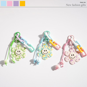 Korean Minimalist Cute Smiley Face Acrylic Keychains, Unique Backpack Bag Purse Charms, Fashion Couple Gifts for Women <strong>Men</strong> - Product Image 1