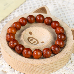 <b>Red</b> Sandalwood Prayer Beads 12mm 17 Beads Single Strand <b>Bracelet</b> Religious Ceremony Unisex Jewelry - Product Image 3