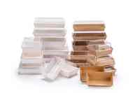 Boîtes en papier d'emballage de boulangerie pâtisserie blanche personnalisée pour dessert Boîte à biscuits transparente pour sandwich à gâteau avec couvercle en PVC transparent