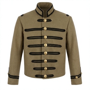 Men <b>Gothic</b> Steampunk Parade Stand Collar Button Front Uniform Style Cosplay shell <b>Jackets</b> - Product Image 1