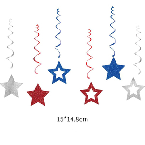 Juego de Banderas Patrióticas del 4 de Julio, Pancarta de Papel Personalizable para la Fiesta del Día de la Independencia Americana - Product Image 3