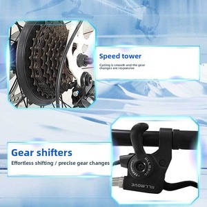 Bicicletta da Montagna 24 Pollici, 21 Velocità, Freni a Doppio Disco, Telaio in Acciaio ad Alto Tenore di Carbonio, Sella Regolabile Professionale, Cambio Variabile - Product Image 5