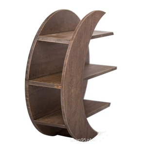 주문 시골풍 브라운 거는 나무로 되는 Celestial 달 단계 선반 - Product Image 3