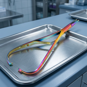 Porte-aiguille Mathieu, instrument chirurgical manuel en acier inoxydable, revêtement arc-en-ciel, pour usage orthopédique, classe I, certifié CE - Product Image 2
