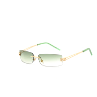 Lunettes de soleil rectangulaires sans monture, artistiques, rétro, tendance, élégantes, polyvalentes, haut de gamme pour un usage quotidien