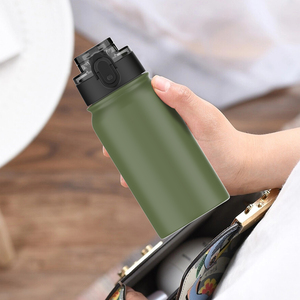 Bouteille d'eau isotherme de haute qualité à double paroi avec logo personnalisé en acier inoxydable avec paille 350 ml - Product Image 5