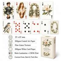 Cartes à jouer personnalisées en aquarelle Magnolia, portrait de couple personnalisé, jeu de poker, cadeau de mariage