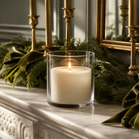 Porte-bougie en verre décoratif personnalisé avec une forme droite élégante pour la décoration de table à dîner, de fête et de banquet