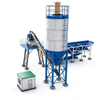 Planta Mezcladora de Concreto Modelo Estacionario Marca SCHWELL, Estructura de Soporte Resistente JS 500, Mezcladora PLD 1200, Planta Dosificadora